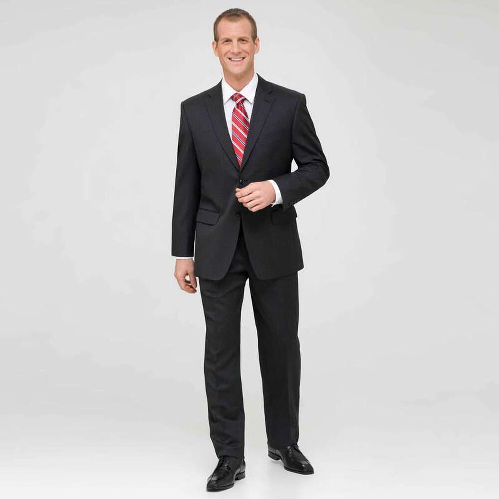 Charcoal Single Pleat Wool Suit