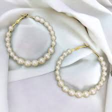 Pearl hoop earrings
