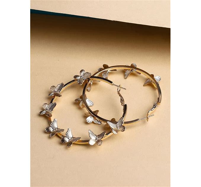 Gold-Plated Quirky Hoop Earrings