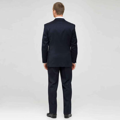Navy Single Pleat Wool Suit