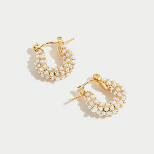 Pearl hoop earrings