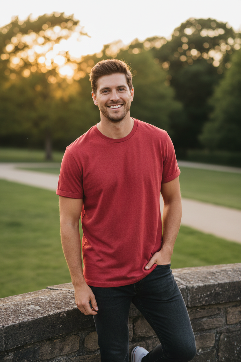 Classic Red T-Shirt lifestyle shot
